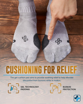 Doctor's Select bunion socks soft gel cushion close-up for bunion relief.