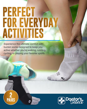 Doctor's Select bunion socks packaged set ready for daily wear.