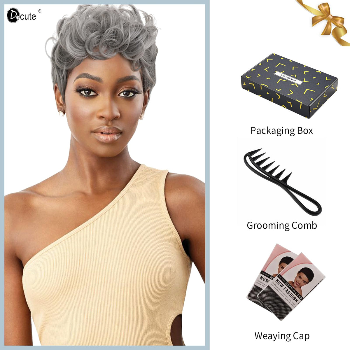 DOcute gray wig helps elevate everyday looks with effortless charm.