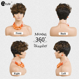 DOcute Pixie Cut Wig back view reveals tapered back and versatile silhouette.