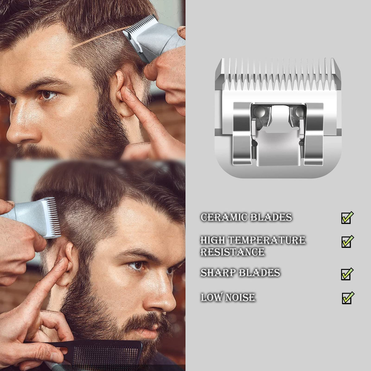 DODAER blade shows compatibility with Andis and Oster clippers.