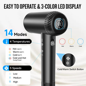 DOFOU ionic-care technology releases ions for smooth, frizz-free hair