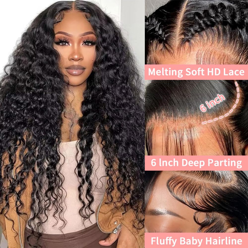 Dokihis 180 density human hair wig showing full volume and natural movement