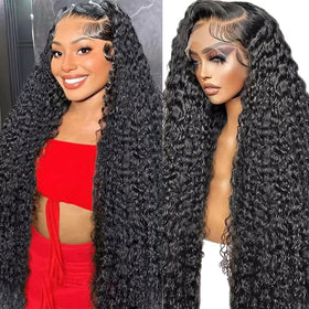 Dokihis 30 inch deep wave wig with HD lace front for seamless skin blend