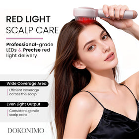 DOKONIMO 3-in-1 scalp massager design combines light, vibration, and rollers.