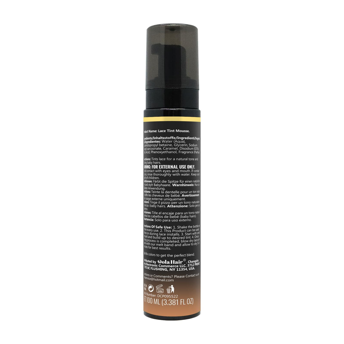 Dolahair edge brush for shaping baby hairs during installation.