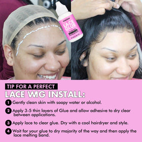 Dolahair Wig Brush smooths and detangles wig fibers.