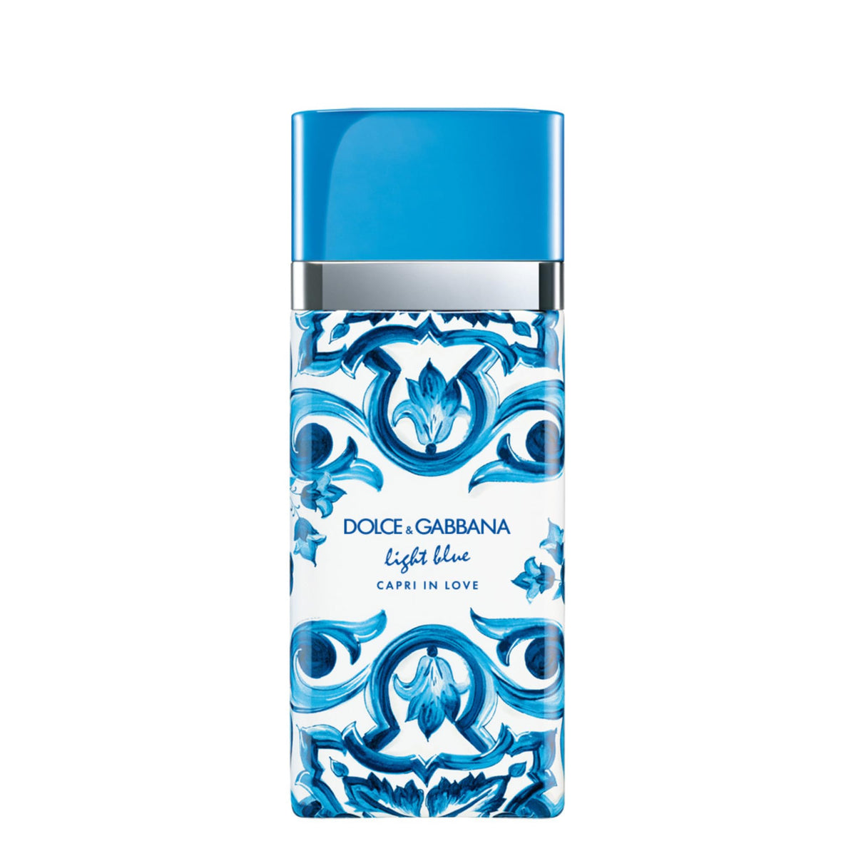 Dolce&Gabbana Light Blue Capri In Love bottle front view for everyday elegance.