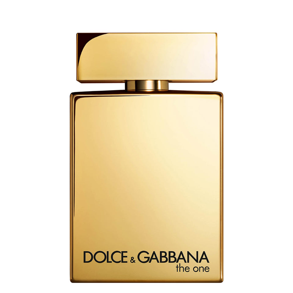 Dolce&Gabbana The One Gold for Men Intense bottle front showcases bold masculine design