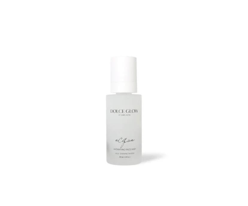 Dolce Glow Acqua Hydrating Face Mist in clear formula for refreshing skin.