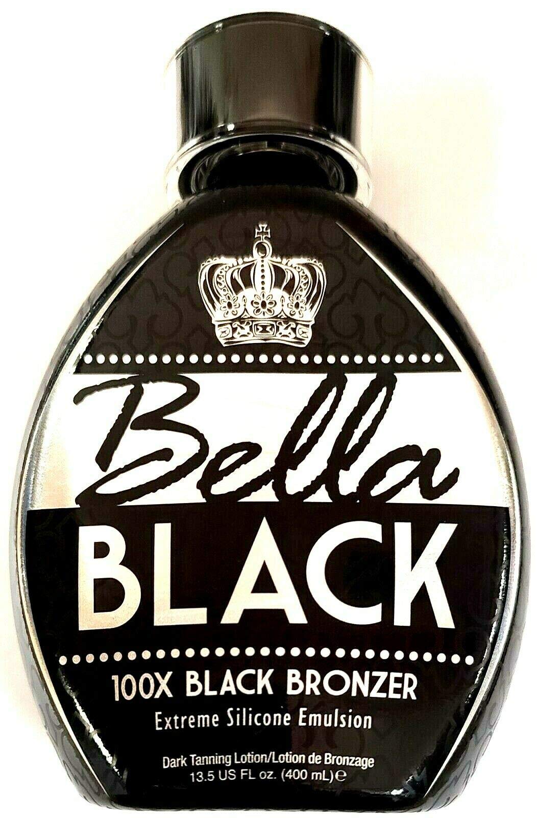 Dolce Vita Bella Black 100X bottle front for fast indoor tanning results