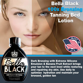 Dolce Vita Bella Black 100X DHA bronzer detail indicating gradual darkening