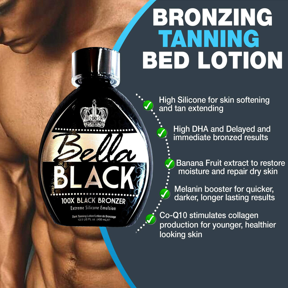 Dolce Vita Bella Black 100X lotion on skin demonstrating smooth application