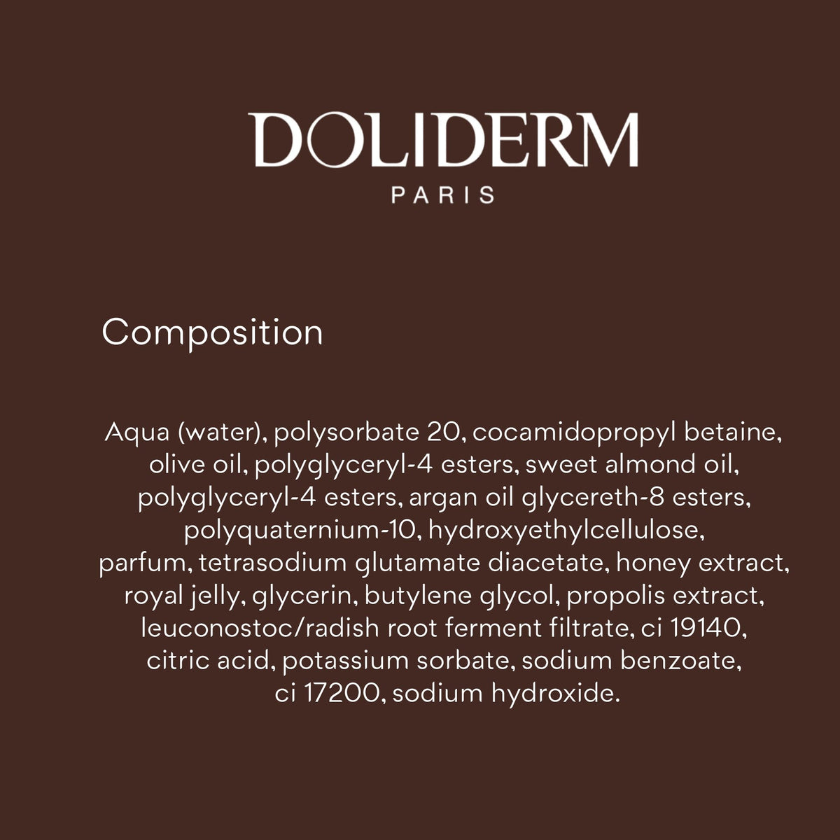 Doliderm Paris Honey Shower Oil packaging box conveys premium ritual experience