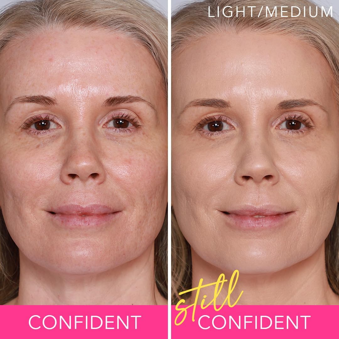 Buff & Bounce Brush applying foundation for seamless blend on skin.