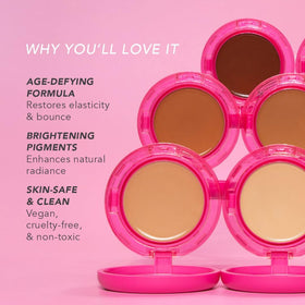 Doll 10 NO Peptide Bounce Balm Foundation texture close-up showing smooth finish.