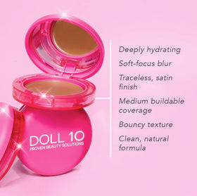 Doll 10 NO clean vegan packaging design for the foundation kit.