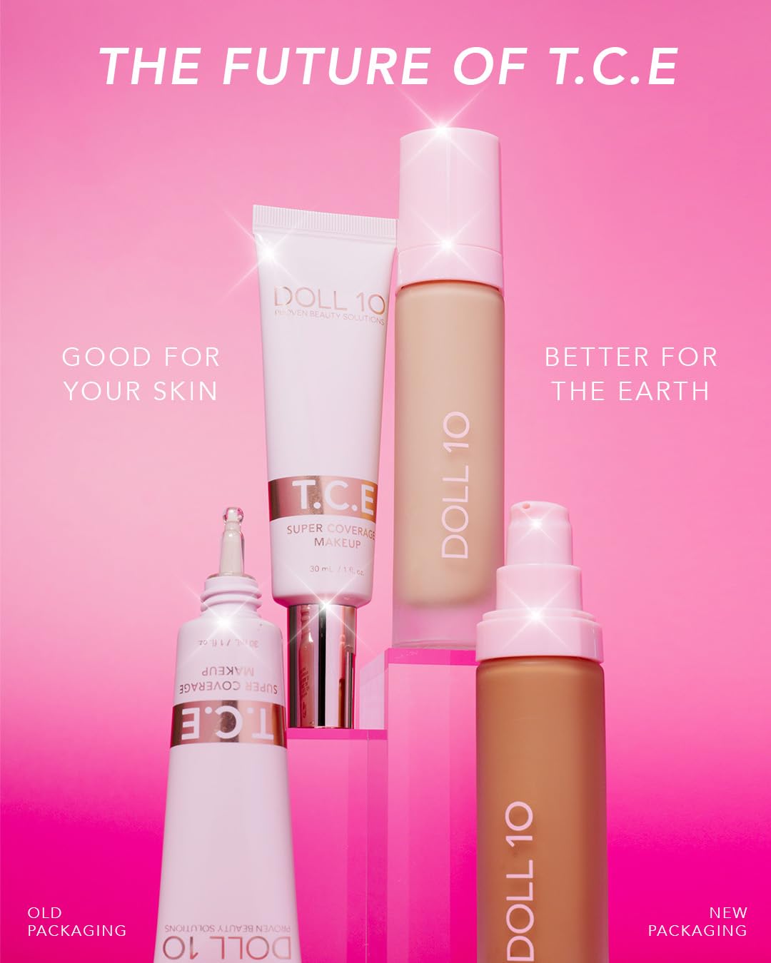 Doll 10 NO T.C.E real-skin finish close-up reveals a luminous, crease-free look.