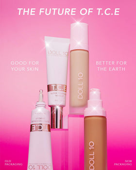 Doll 10 NO T.C.E real-skin finish close-up reveals a luminous, crease-free look.