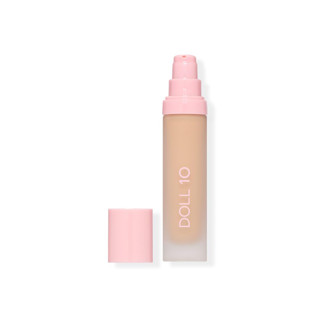 Doll 10 NO T.C.E super coverage serum packaging shows the clean, nourishing formula.