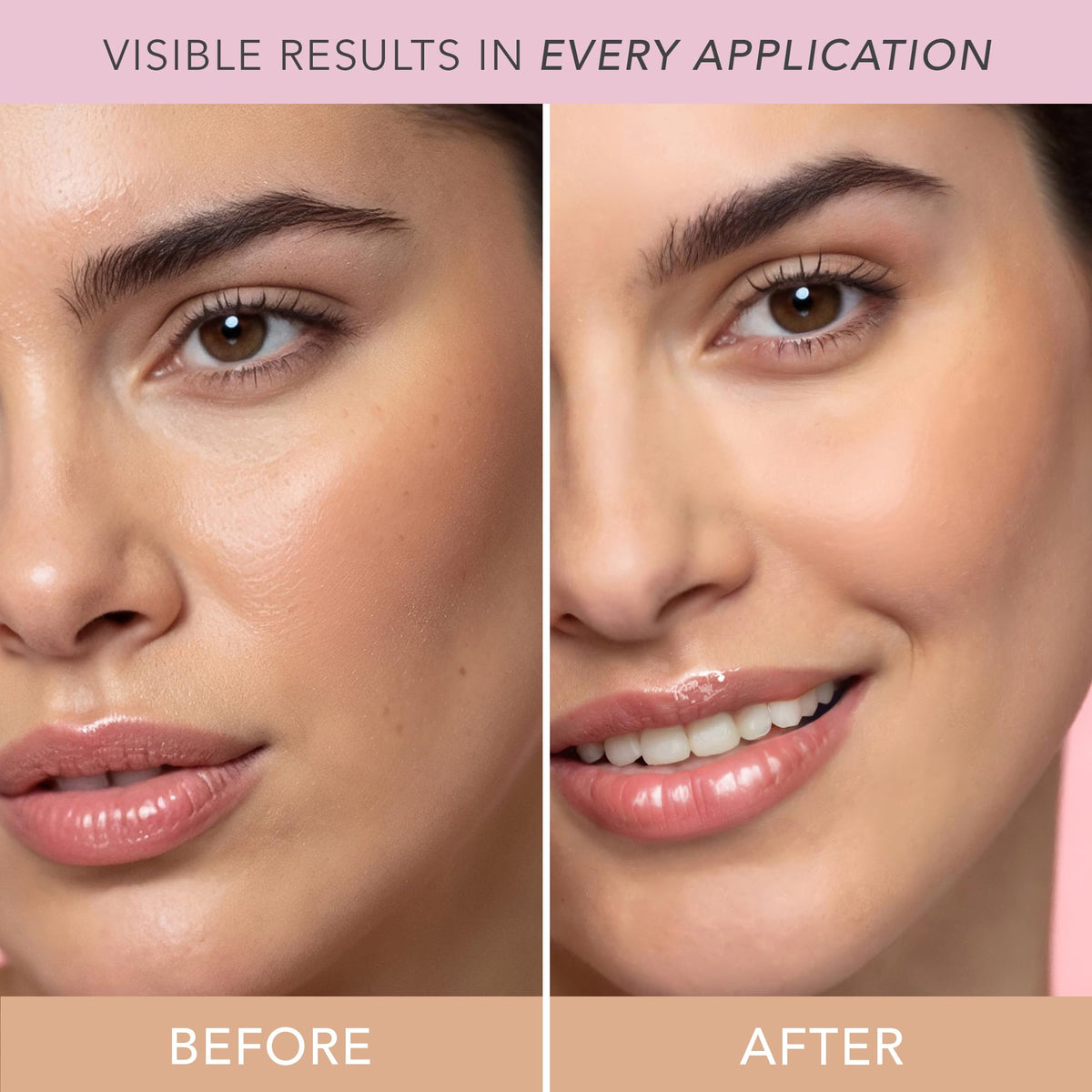 Doll 10 Pink Power Pressed Powder with brush applying for seamless set and glow