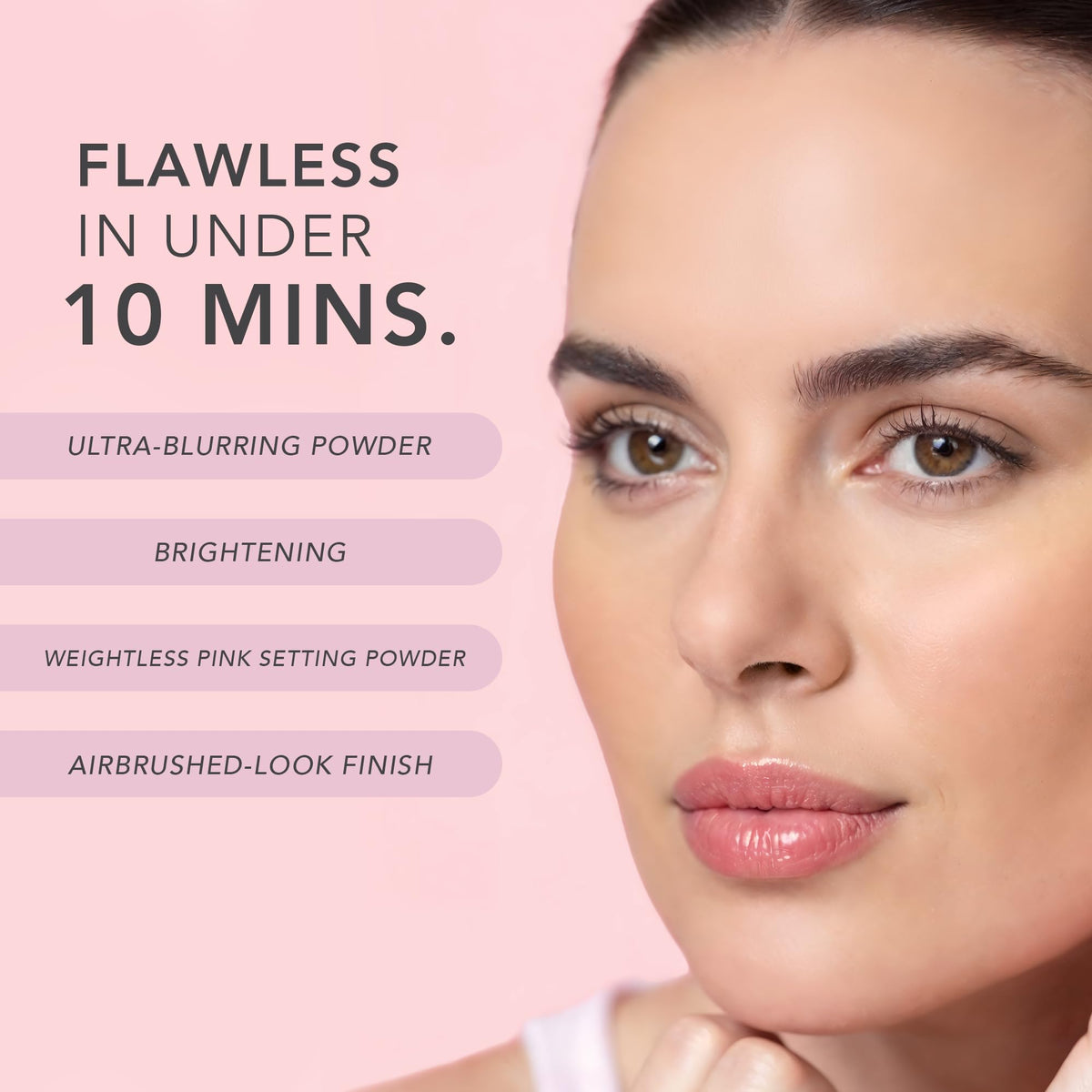 Open Doll 10 Pink Power Pressed Powder compact ready for on-the-go touch-ups