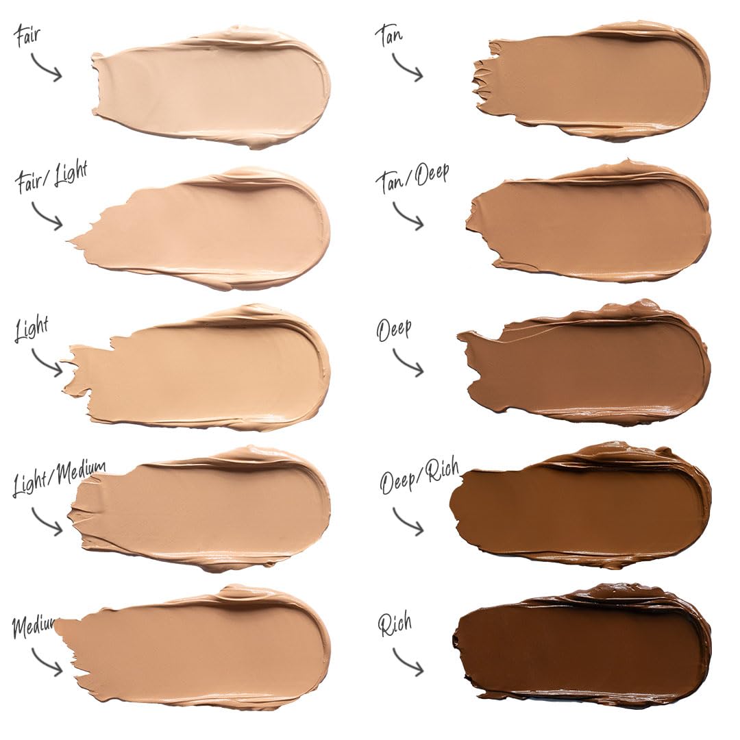 Doll 10 TCE Liquid Filter CC Cream swirl on skin shows lightweight coverage.