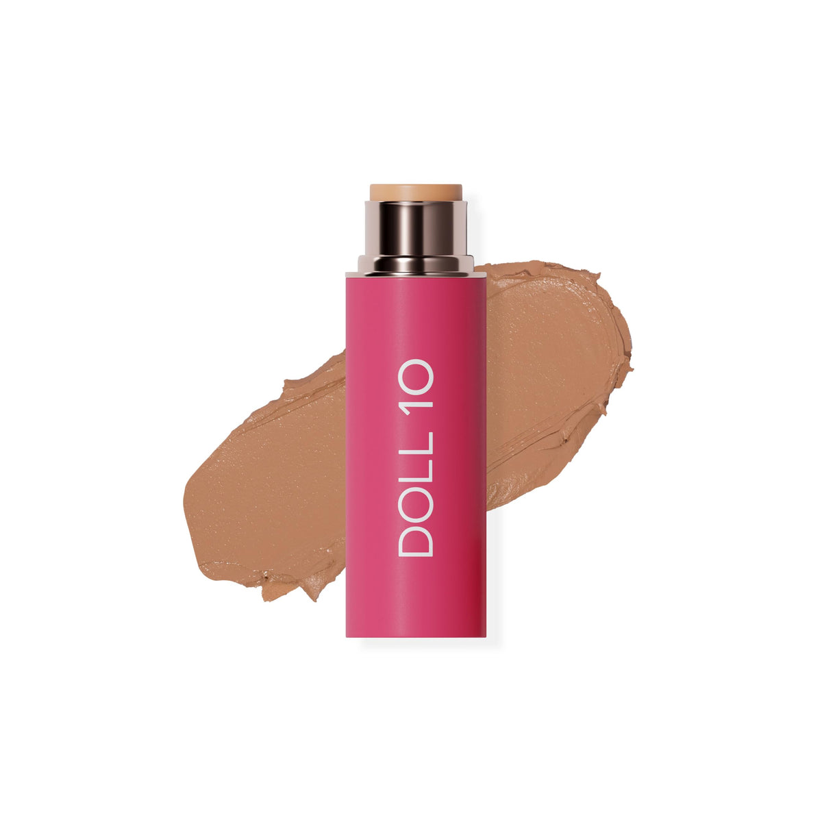 Doll 10 No Peptide Blur Stick medium application blurs pores for smooth, buildable coverage.