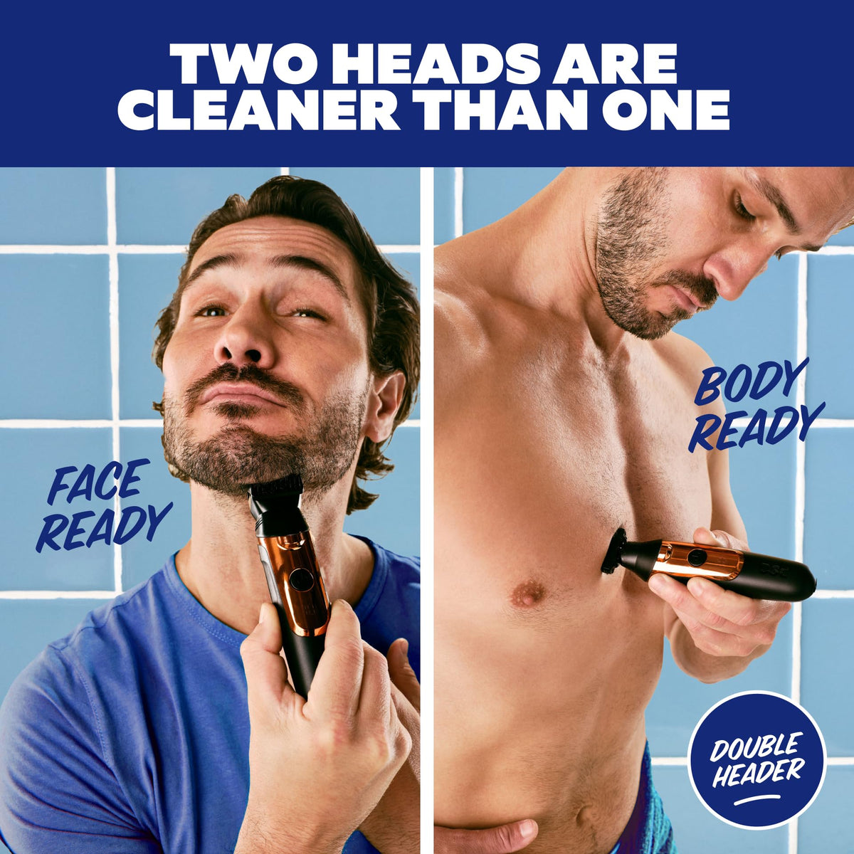Dollar Shave Club Double Header LED display showing battery status for easy charging