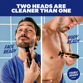 Dollar Shave Club Double Header LED display showing battery status for easy charging