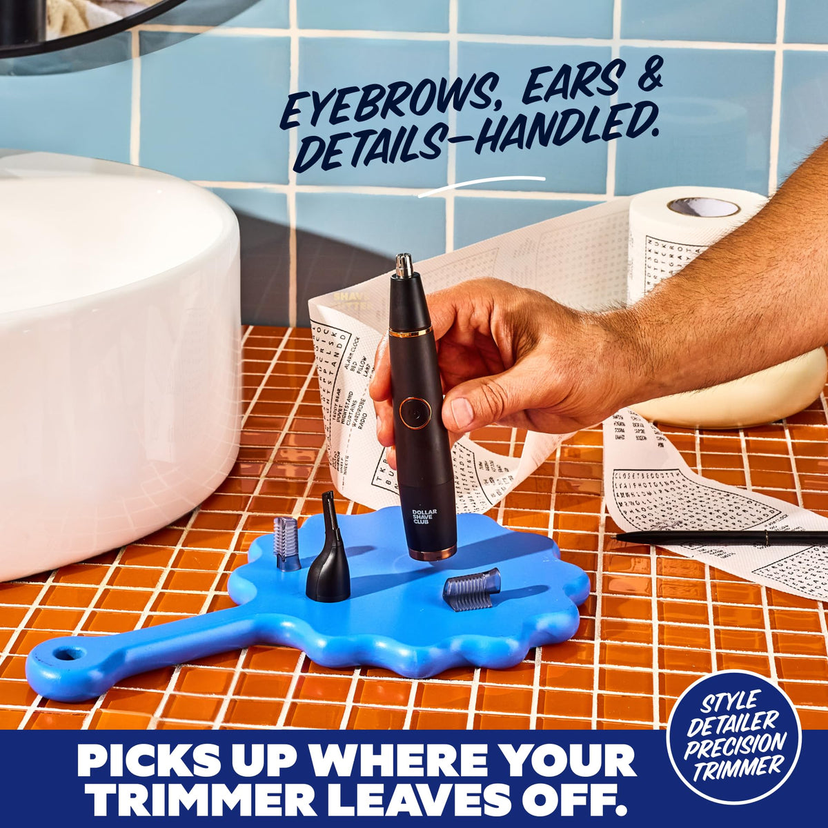 Dollar Shave Club Double Header travel bag and charging stand for on-the-go grooming