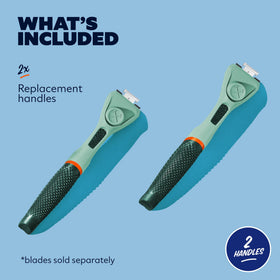 Dollar Shave Club green 360 diamond-grip handle for secure grip in wet conditions