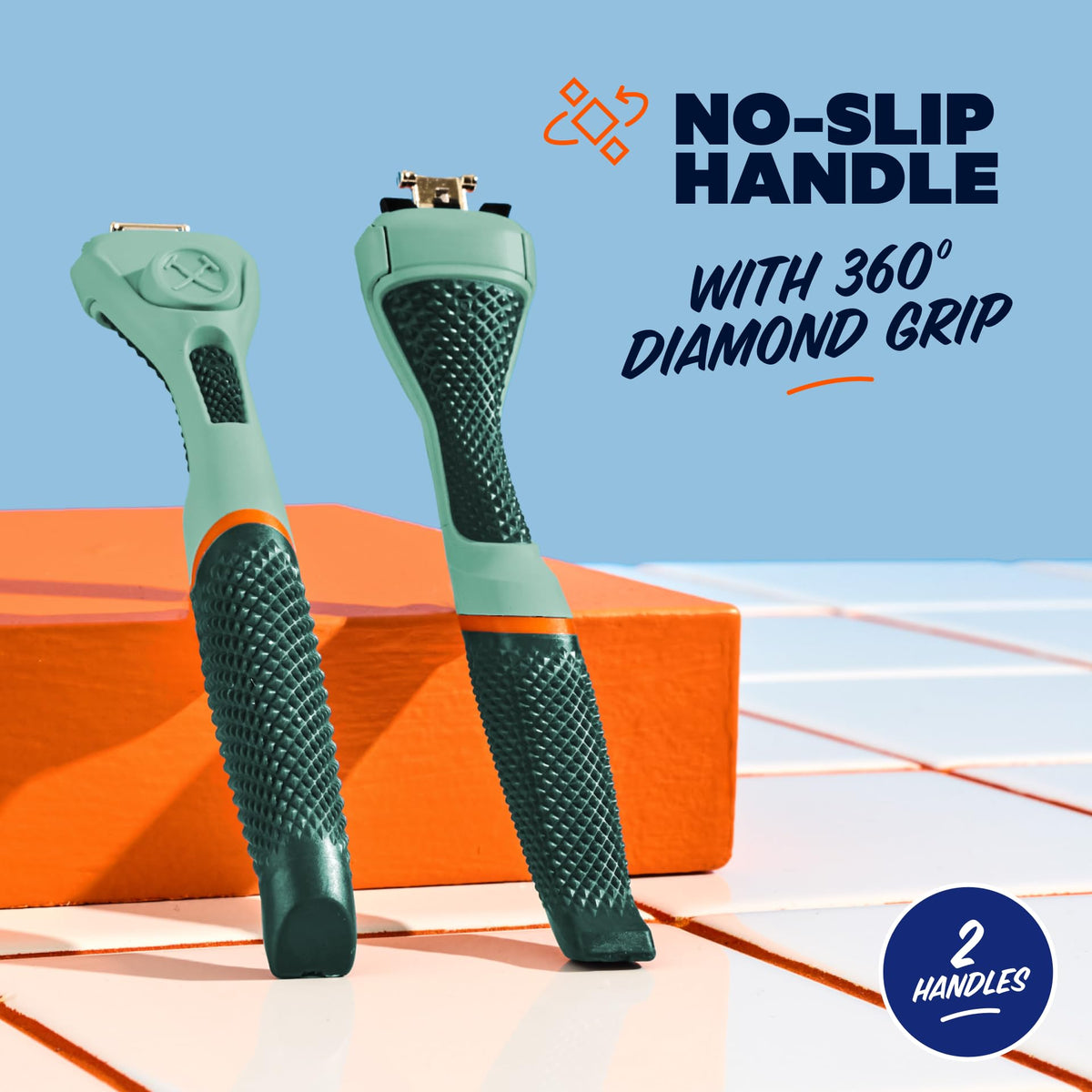 Dollar Shave Club green compatible with 6-blade cartridges for a smooth experience