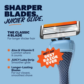 Dollar Shave Club handle close-up showing non-slip 360-degree diamond grip