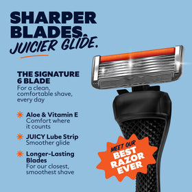 Precision trimmer helps reach tricky areas for a smoother shave.
