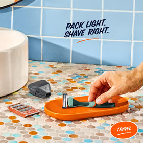 Dollar Shave Club travel shave set razor cover protects blades during travel