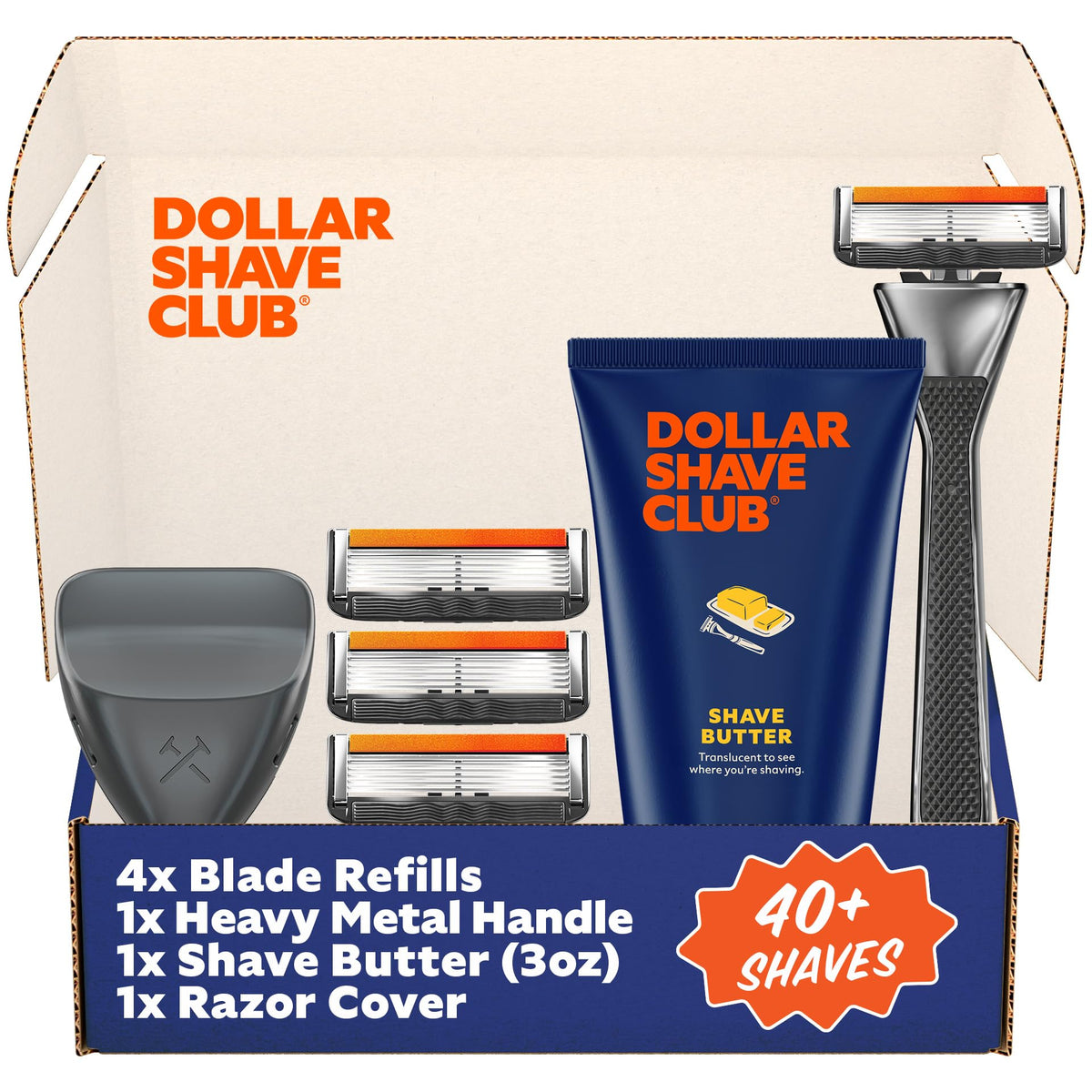 Dollar Shave Club VIP Shave Set heavy metal handle for a secure, precise grip