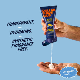 Dollar Shave Club VIP Shave Set in-progress shaving session with clear glide