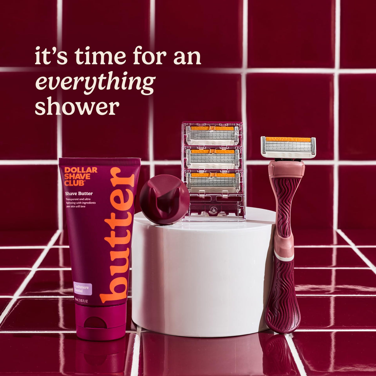 Dollar Shave Club Cashmere Santal glide-focused shave butter imagery