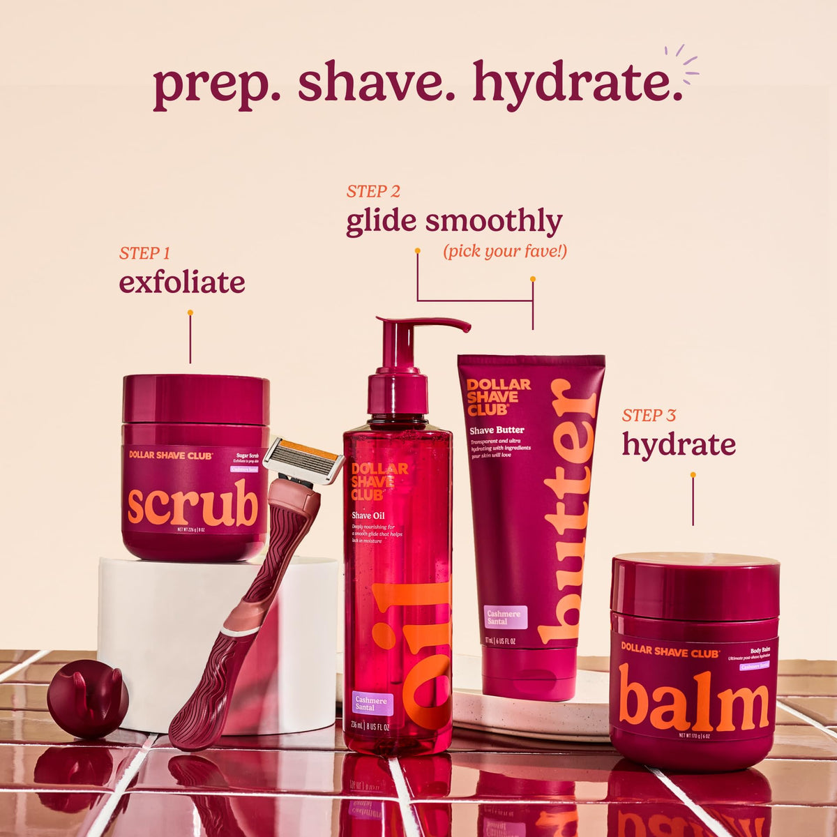Dollar Shave Club Cashmere Santal helps minimize ingrown hairs where shaved