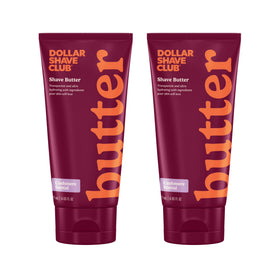 Dollar Shave Club women's Cashmere Santal shave butter 2-pack bottle promoting smooth glide