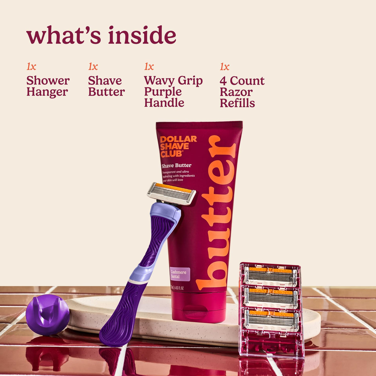 Dollar Shave Club Women six-blade razor refills for close, comfortable shaves