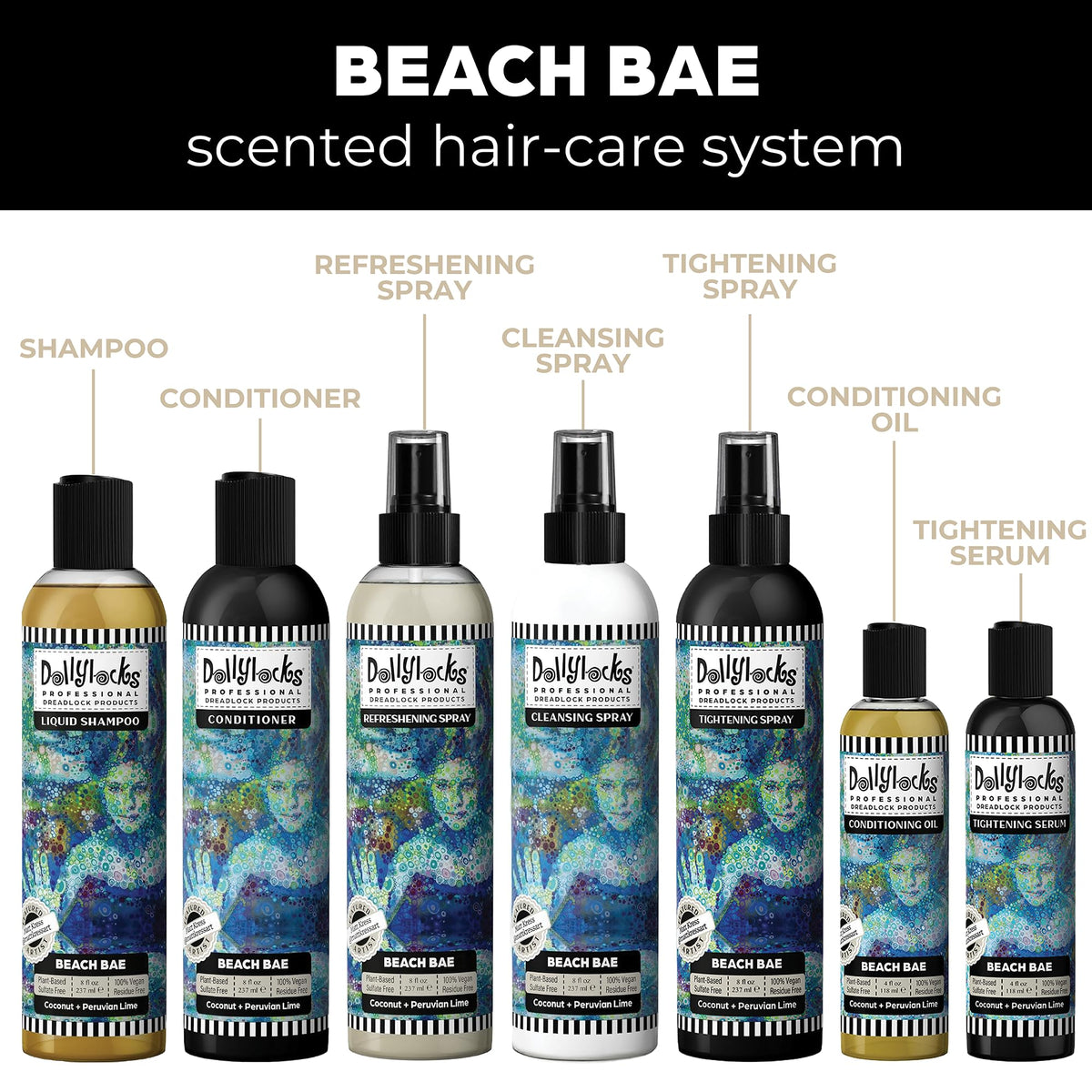 Dollylocks Coconut Lime formula with aloe and jojoba oils delivers hydration