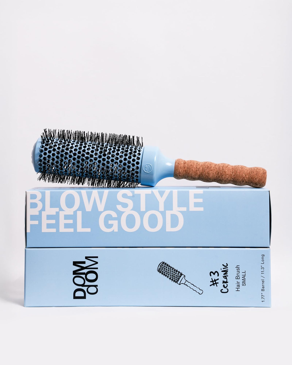 Dom Dom Ceramic Brush #3 small 45mm barrel supports efficient drying action.