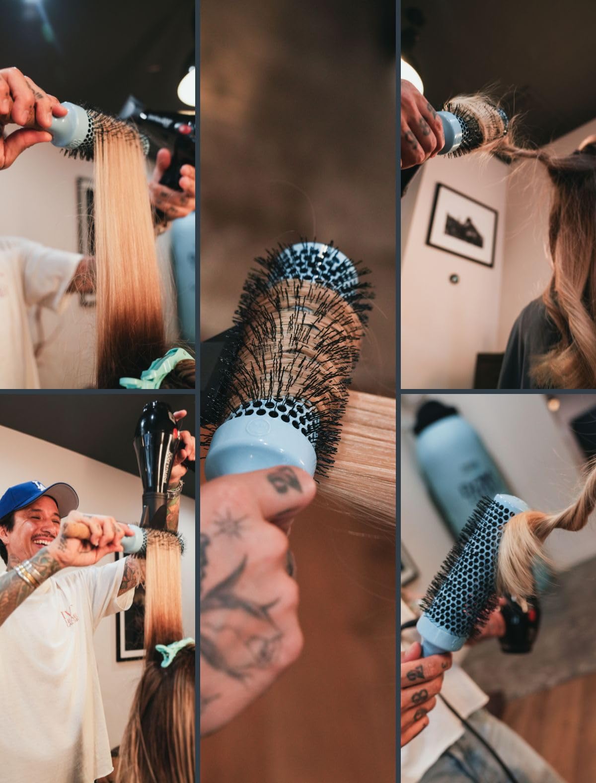 Dom Dom Ceramic Brush #3 small 45mm with smooth bristles for easier styling.