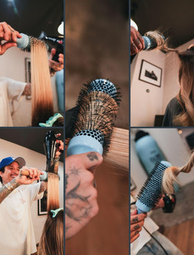 Dom Dom Ceramic Brush #3 small 45mm with smooth bristles for easier styling.