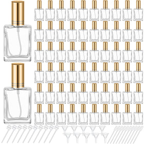 Domensi 15ml glass perfume bottle with gold cap, front view for easy travel.