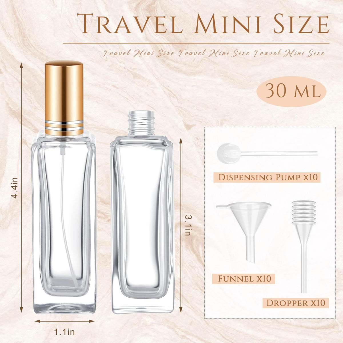 Domensi 30ml spray nozzle—precise atomizer for on-the-go fragrance.