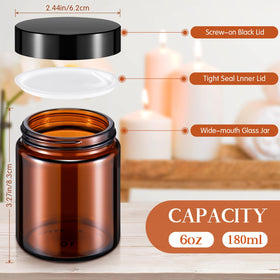 Domensi 6oz glass jar with inner liner for secure storage.