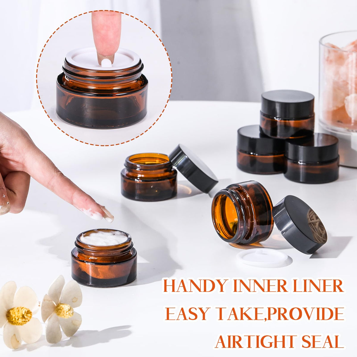 Domensi durable glass jar set provides sturdy, reusable packaging.